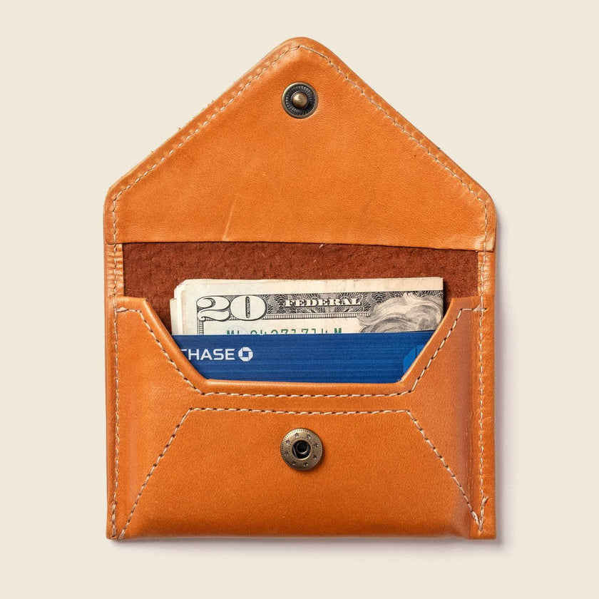 Mini Envelope Wallet With RFID protection - Honey