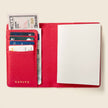 Leather Passport Wallet with RFID - Red