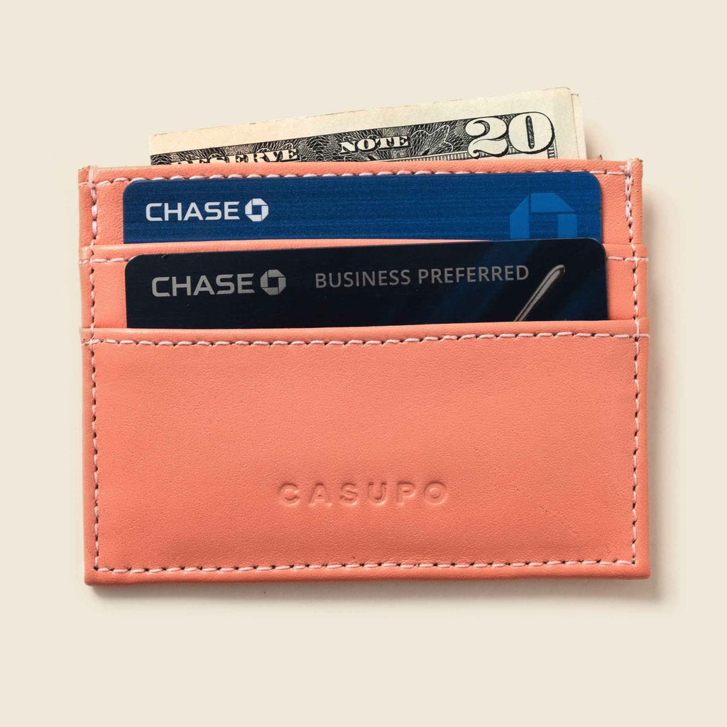 Slim Card Holder Wallet With RFID Protection - Pink