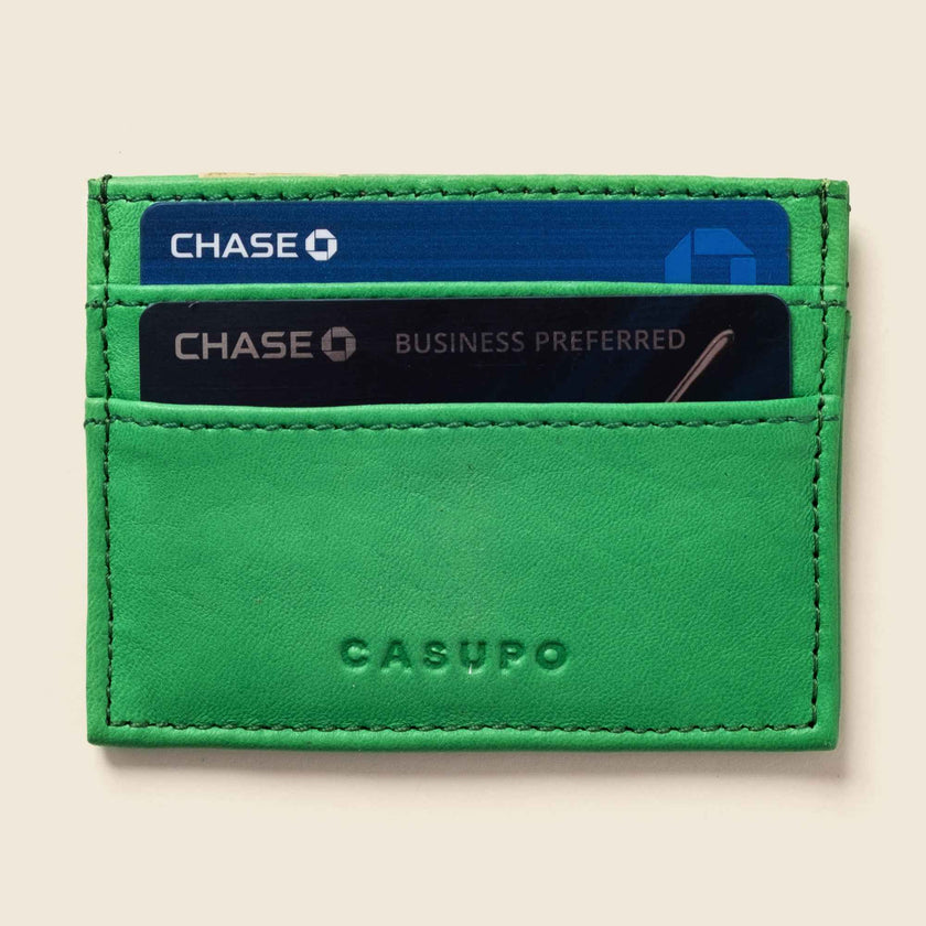 Slim Card Holder Wallet With RFID Protection - Green