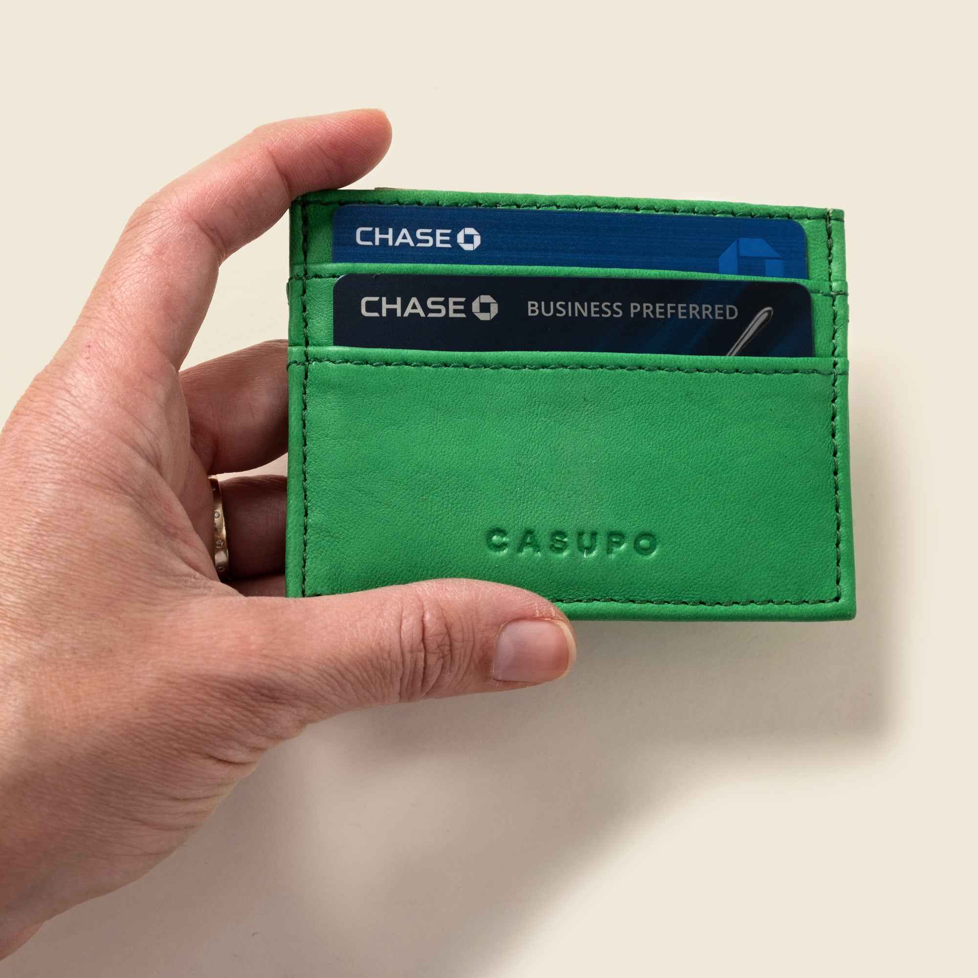 Slim Card Holder Wallet With RFID Protection - Green