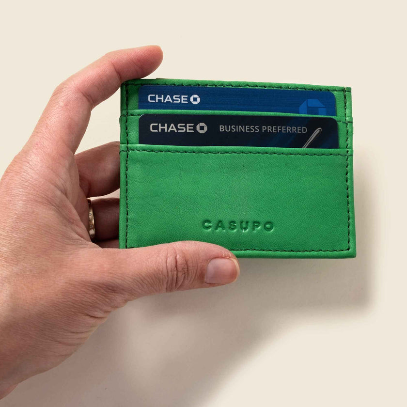 Slim Card Holder Wallet With RFID Protection - Green