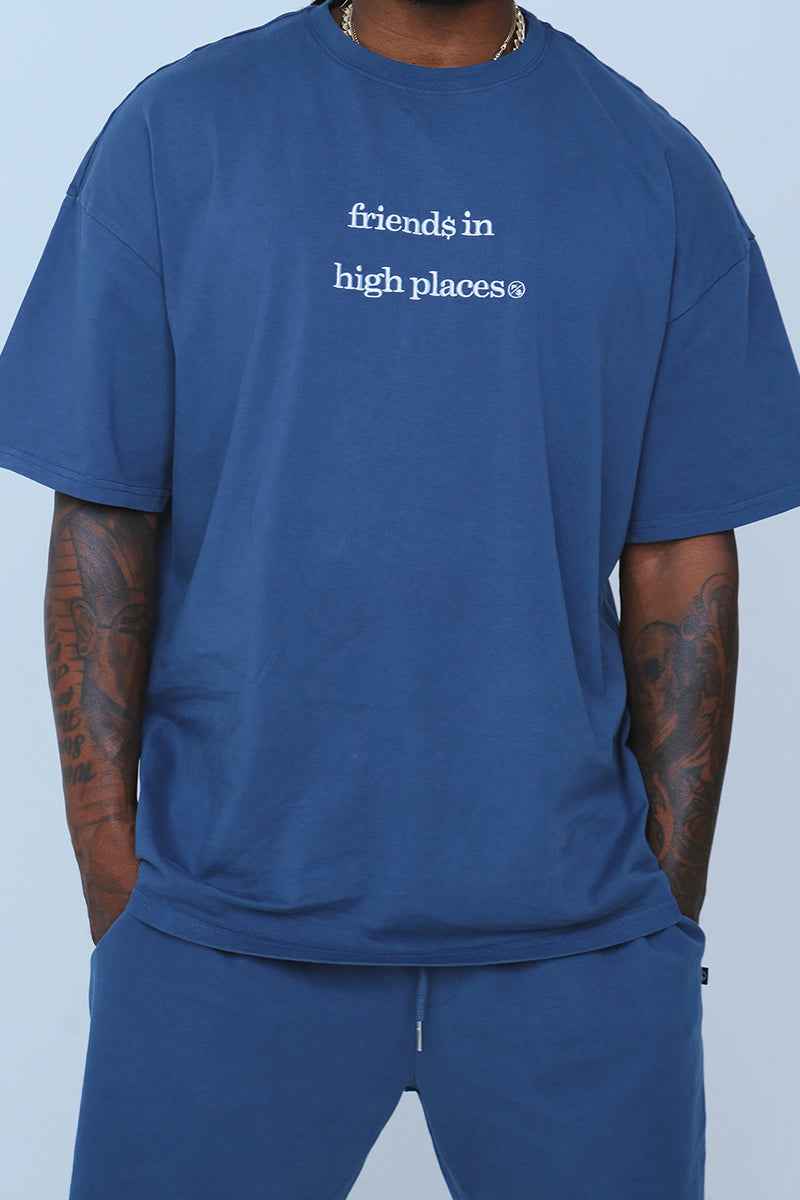 Friends In High Places (Navy - Oversize Shirt)