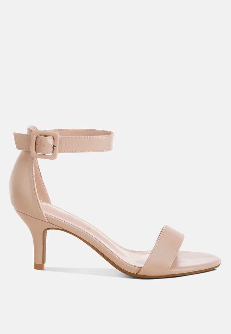 Feruda Faux Leather Kitten Heel Sandals