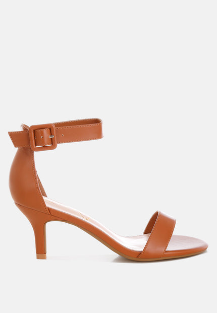 Feruda Faux Leather Kitten Heel Sandals