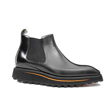 Foil leather Thick-Soled Chelsea Boot 2898 Black