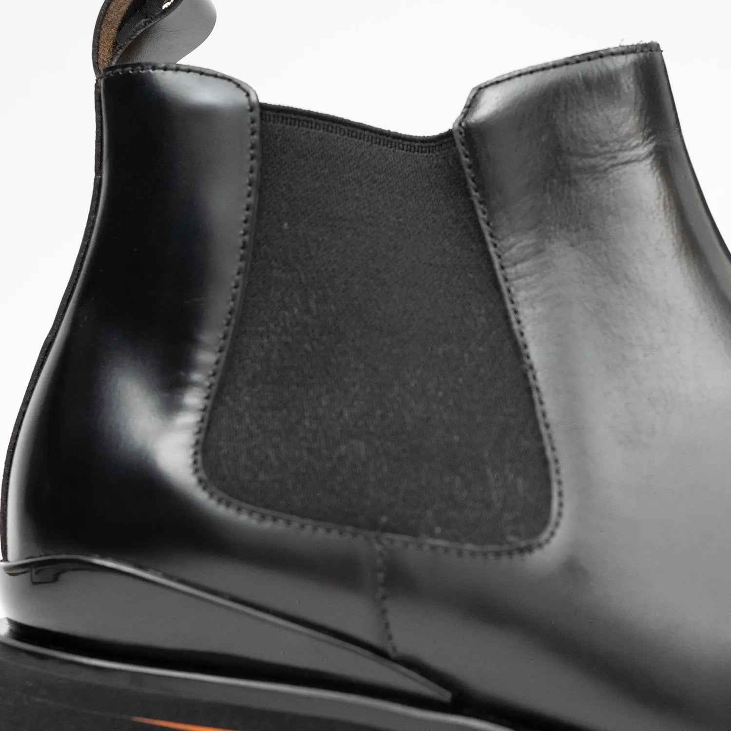 Foil leather Thick-Soled Chelsea Boot 2898 Black