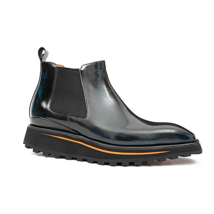 Foil leather Thick-Soled Chelsea Boot 2898 Blue