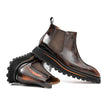 Foil leather Thick-Soled Chelsea Boot 2898KD Brown