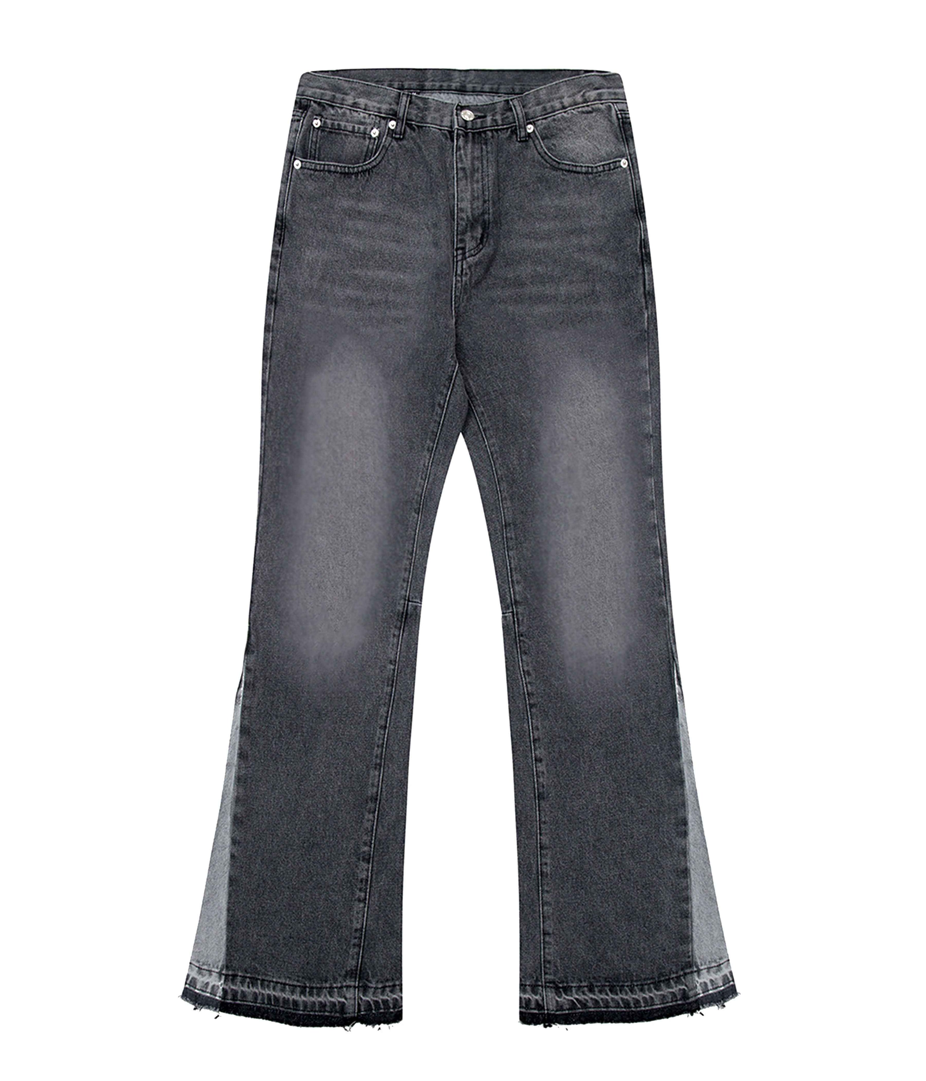CHARCOAL SPLIT FLARE DENIM