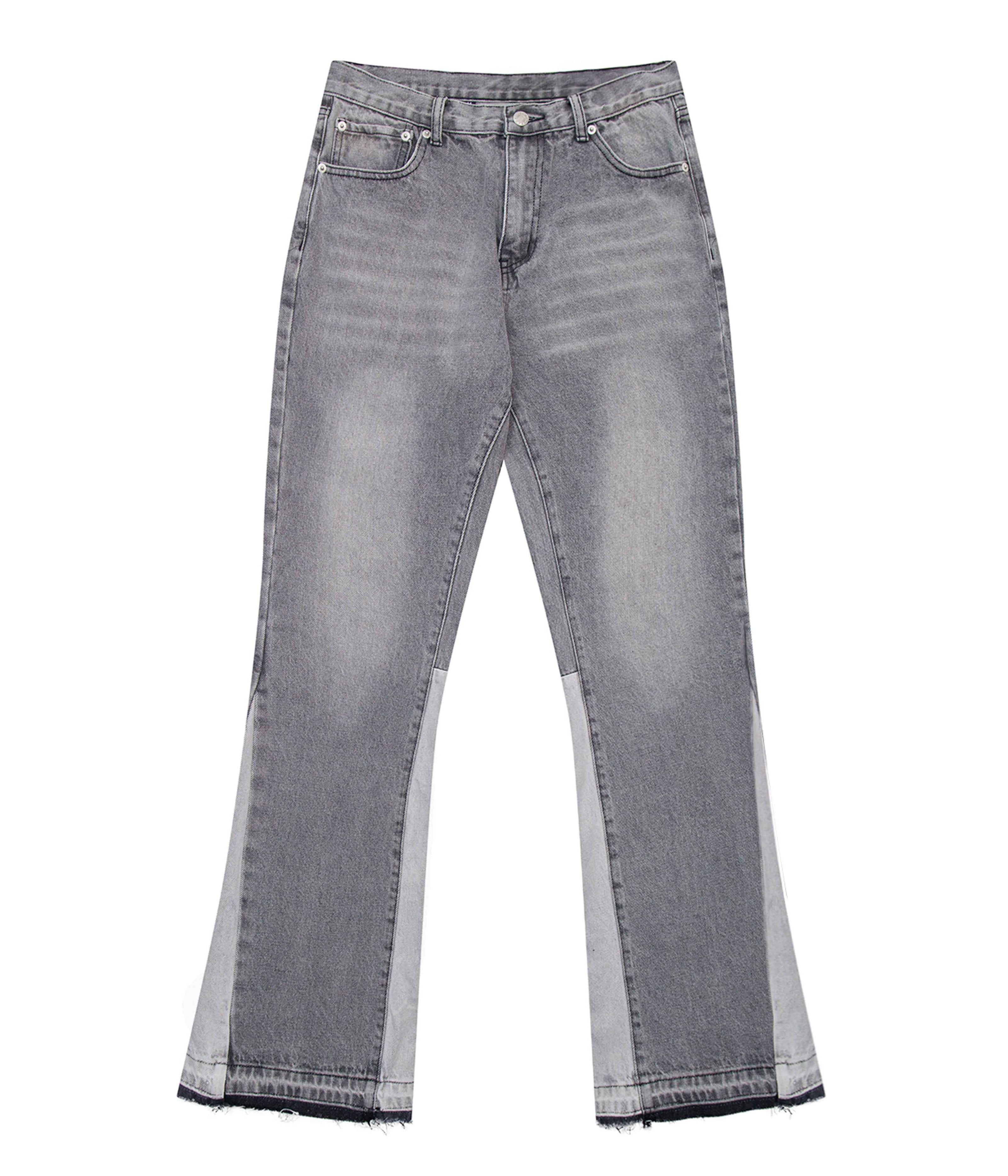 GREY SPLIT FLARE DENIM
