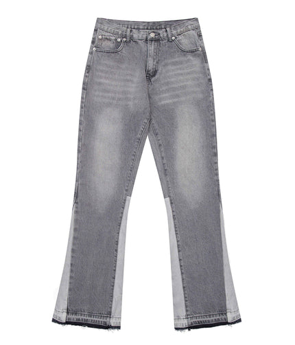GREY SPLIT FLARE DENIM
