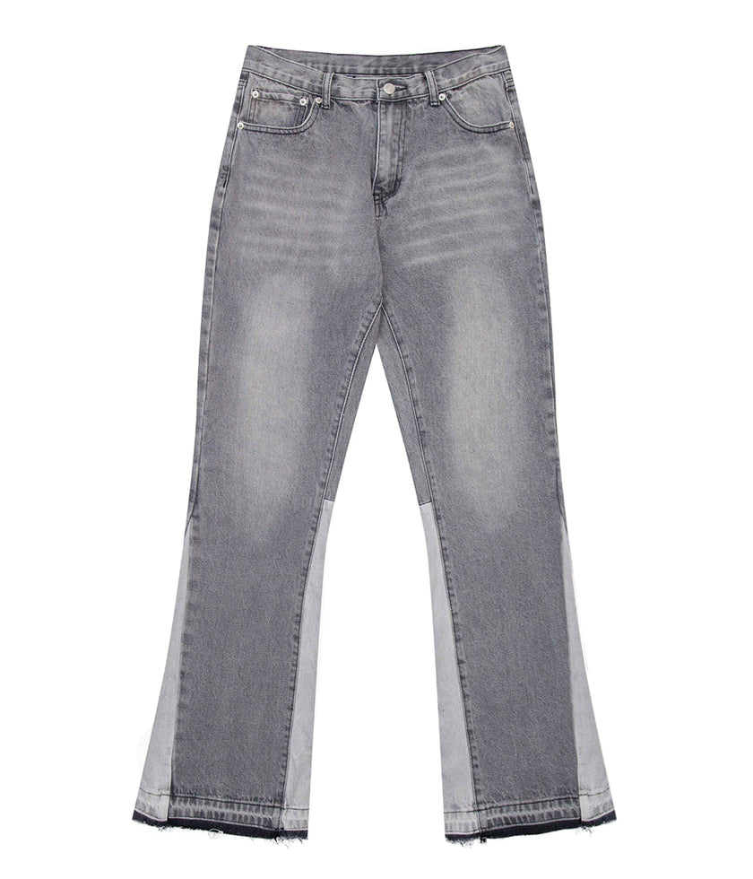 GREY SPLIT FLARE DENIM