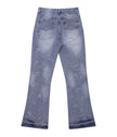 AZUL DISTRESSED SPLIT FLARE DENIM