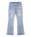 SKY DISTRESSED SPLIT FLARE DENIM