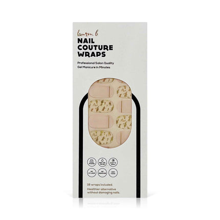 Gold Leaf & Blush Gel Nail Wrap Easy Non-Toxic No Dry Time