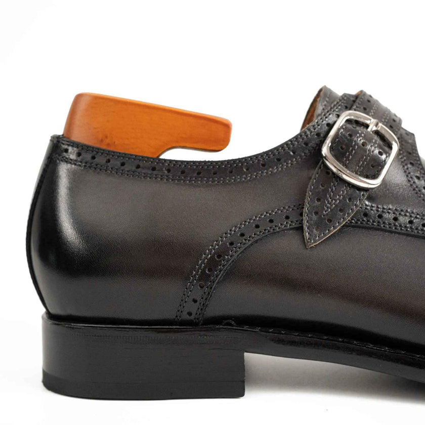 Goodyear Welted Monk Strap Shoes Black