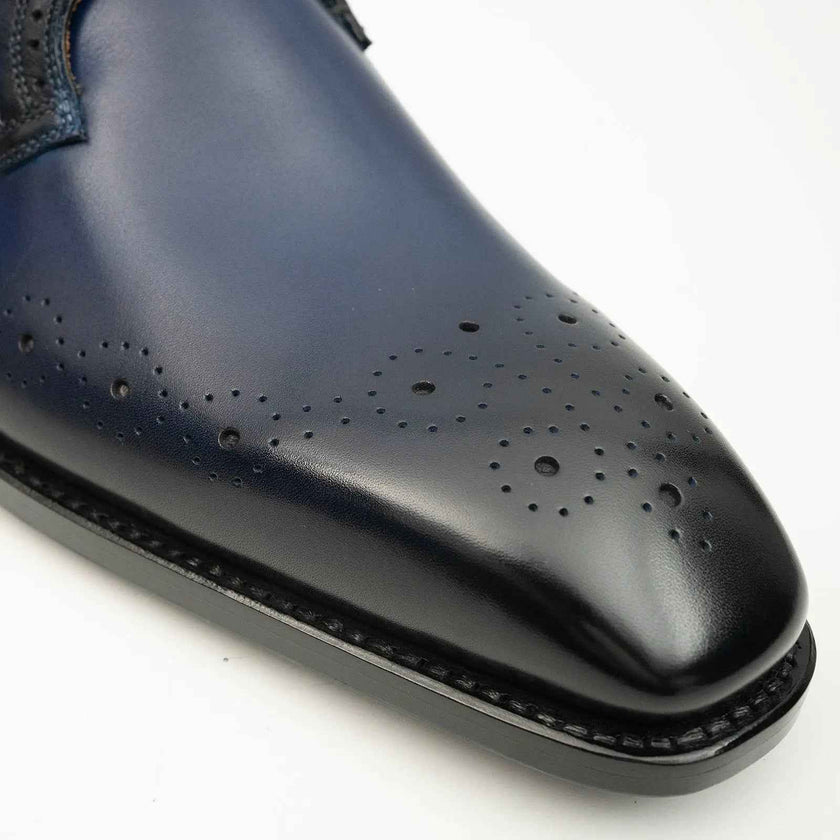 Goodyear Welted Monk Strap Shoes Blue