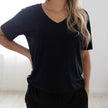 NEW SIZING, Black Womens Vnecks