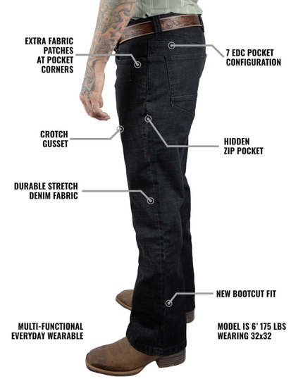 Hideout Denim Boot Cut - Black