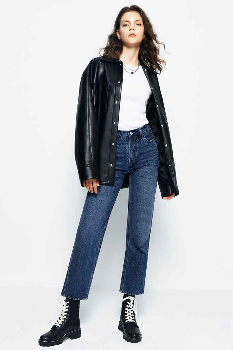 Manhattan High Rise Straight Ankle Jeans HJ160