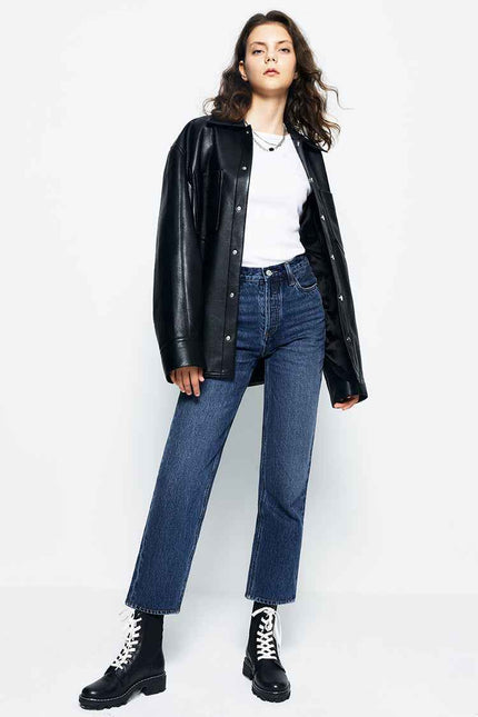 Manhattan High Rise Straight Ankle Jeans HJ160