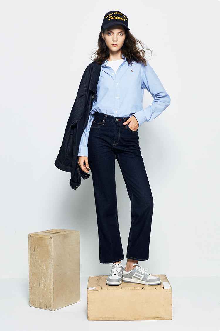 Manhattan High Rise Straight Ankle Jeans HJ160