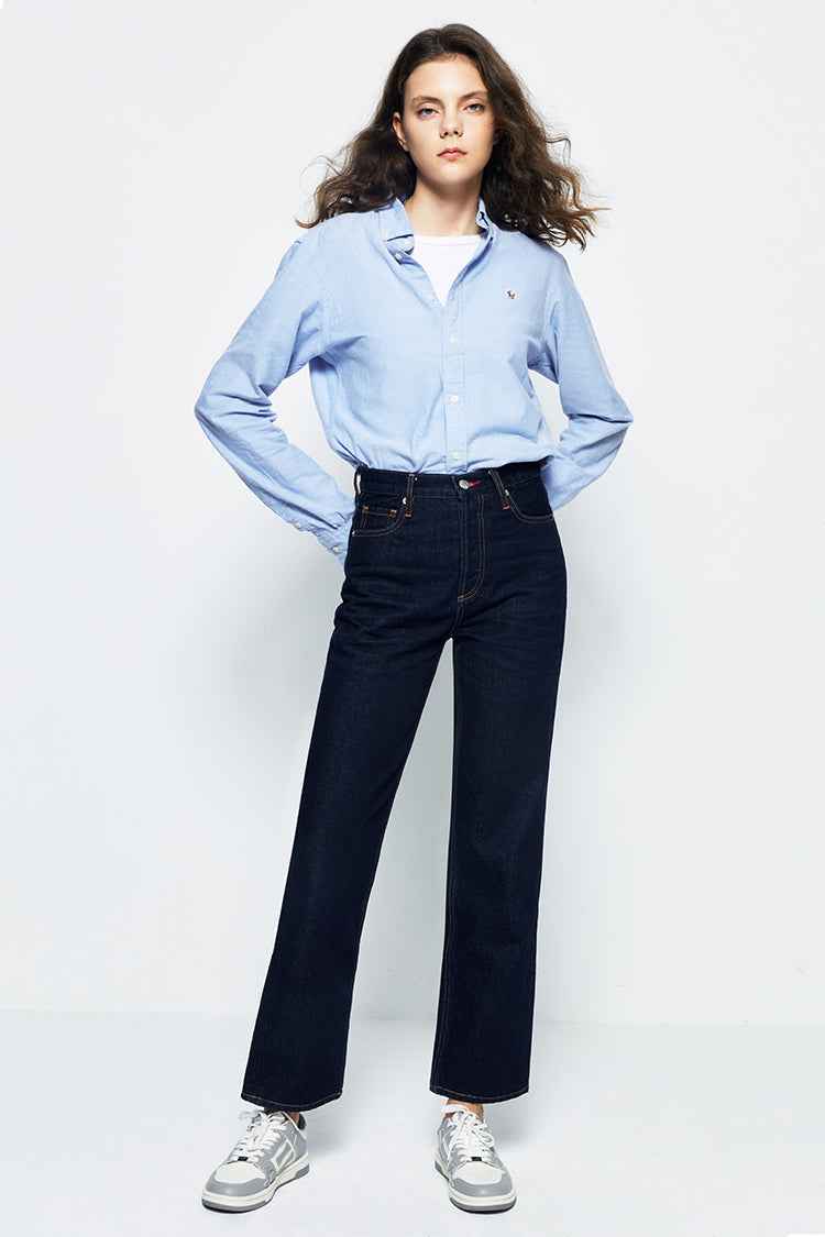 Manhattan High Rise Straight Ankle Jeans HJ160