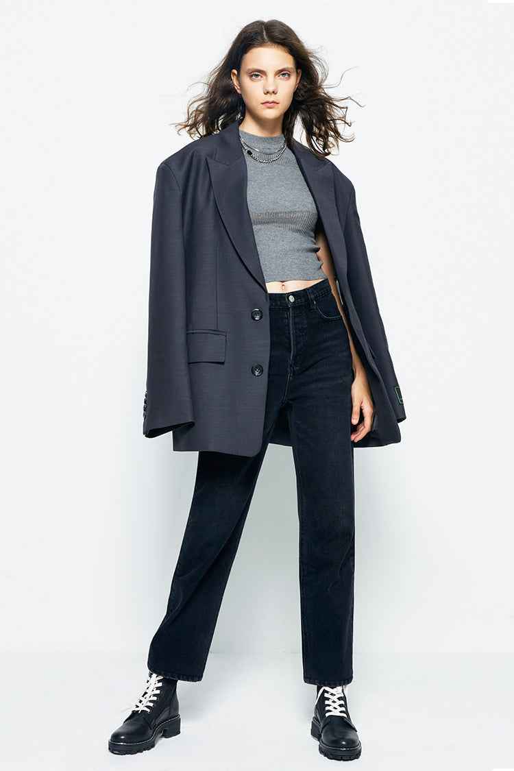Manhattan High Rise Straight Ankle Jeans HJ160