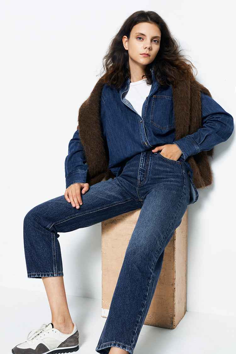 Chelsea High Rise Straight Crop Jeans HJ005