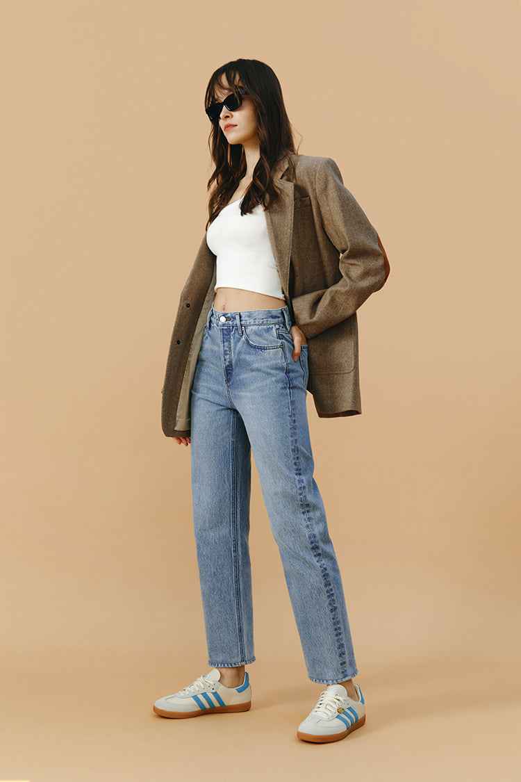 Manhattan High Rise Straight Ankle Jeans HJ160