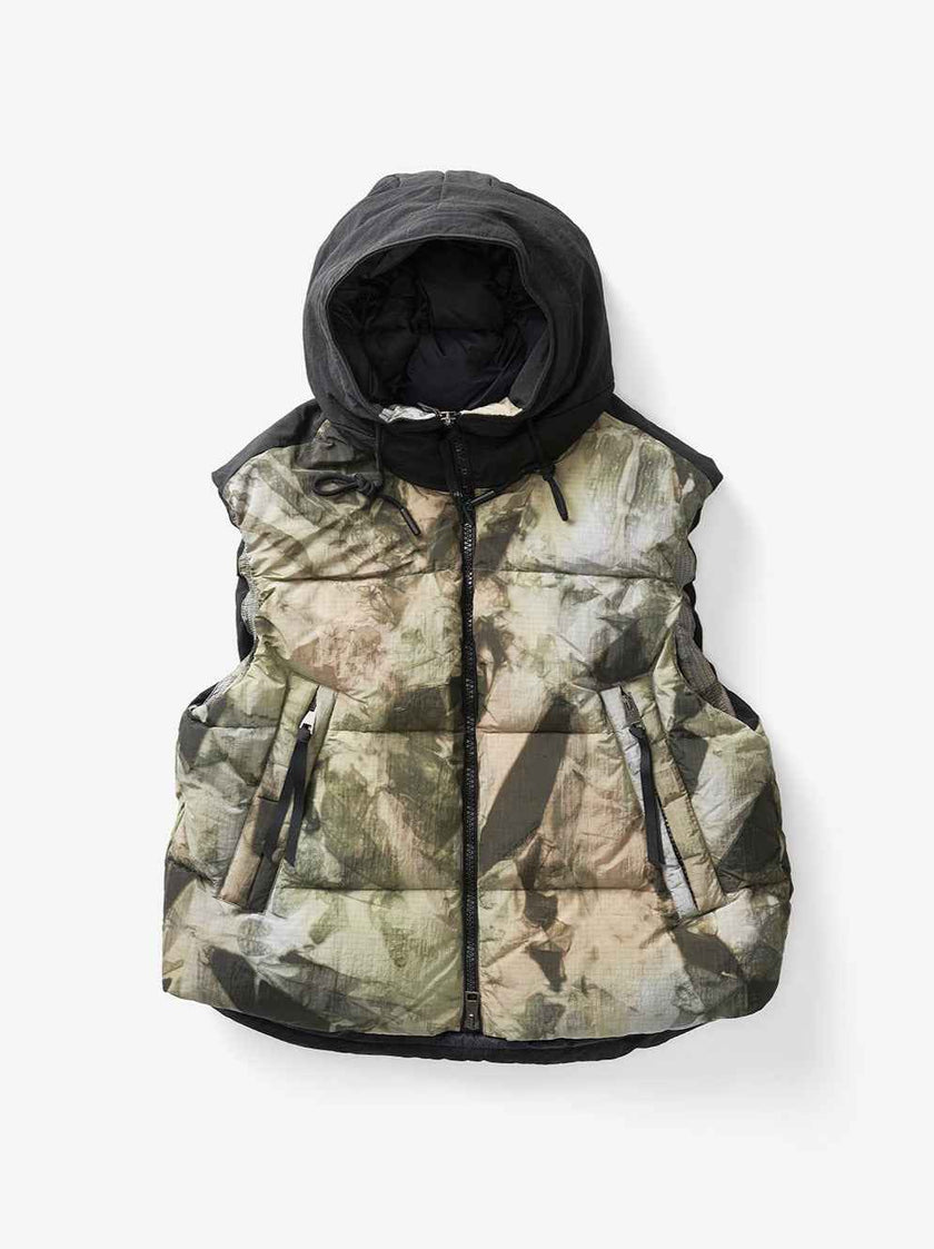 Hooded Down Vest - Rekall Tie