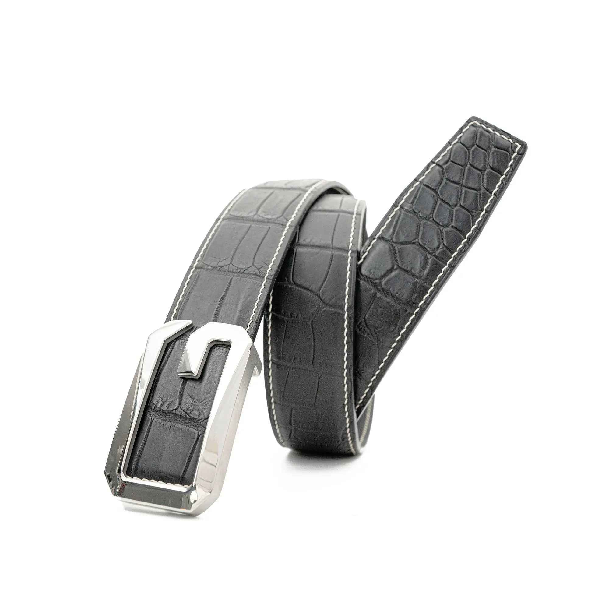 Handcrafted Alligator Leather Belts G-shaped buckle