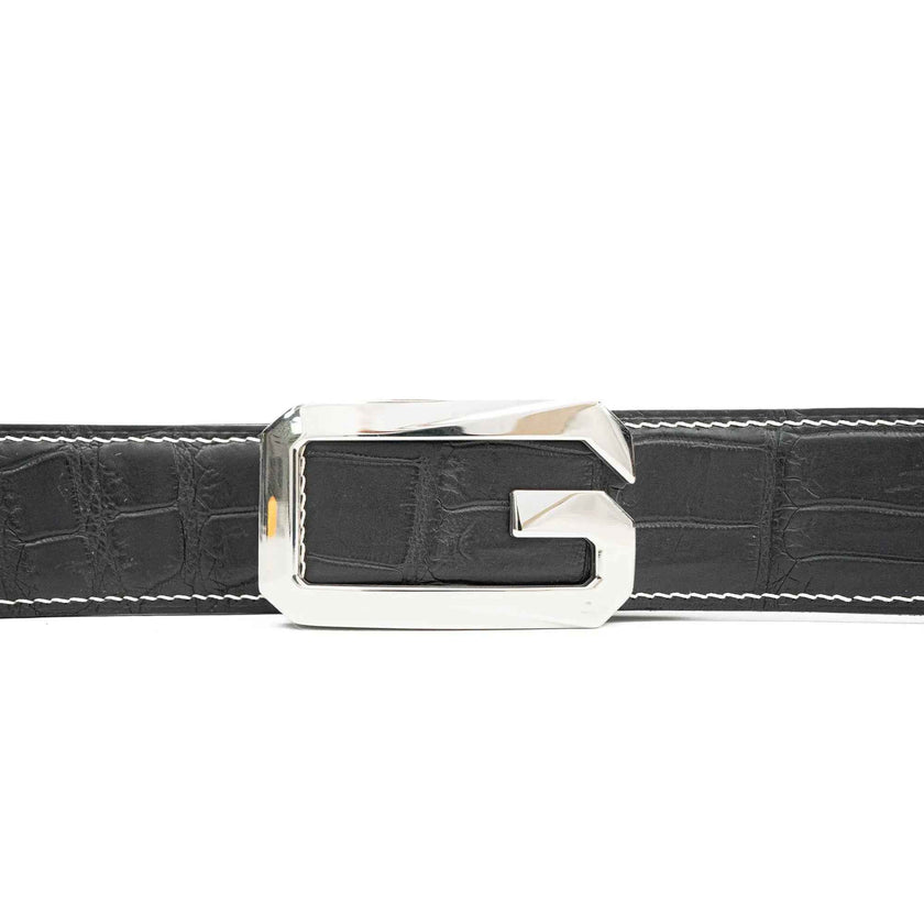 Handcrafted Alligator Leather Belts G-shaped buckle