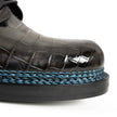 Handcrafted Nile Crocodile Derby Shoes Norwegian Stitch