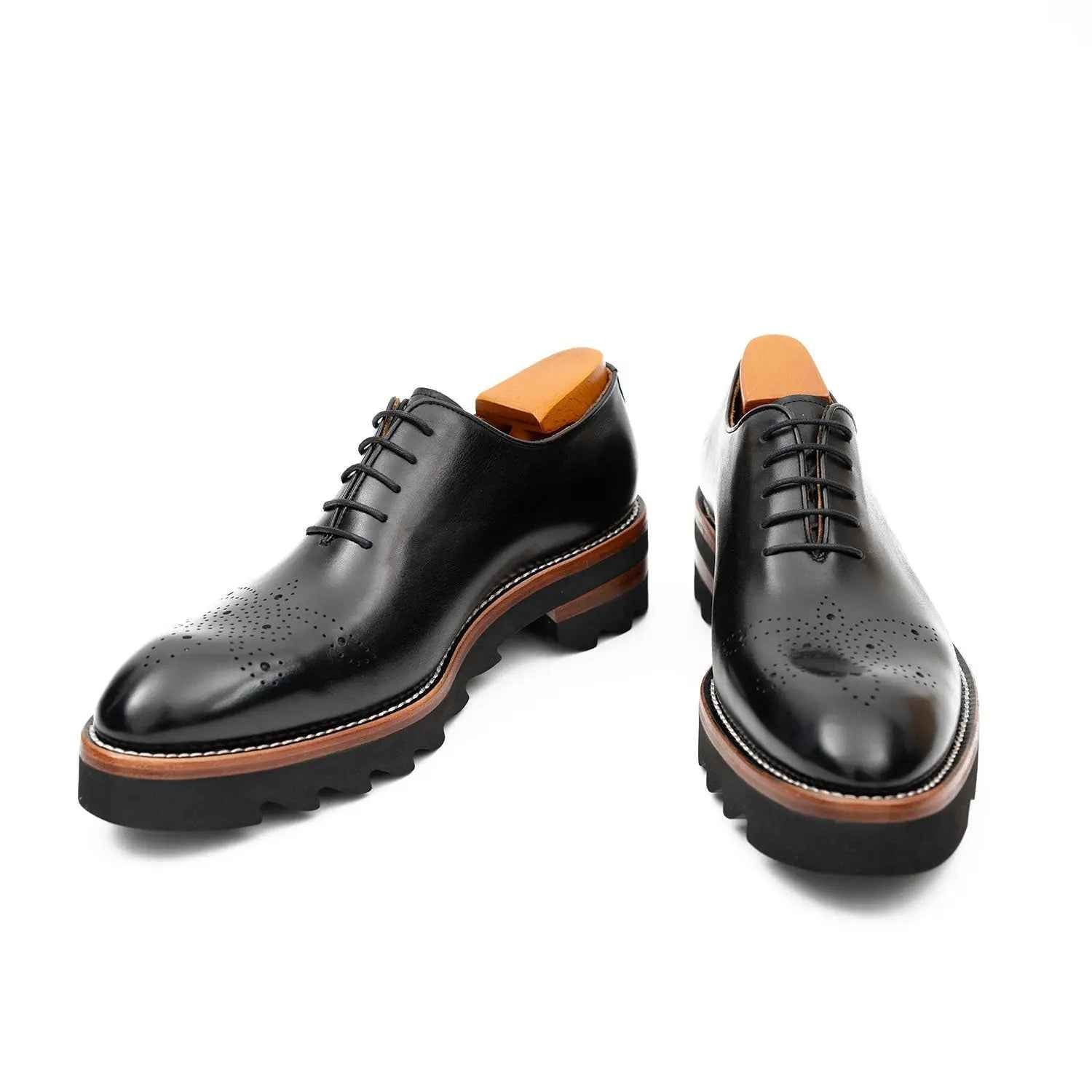 Handcrafted calfskin Oxford shoes Black