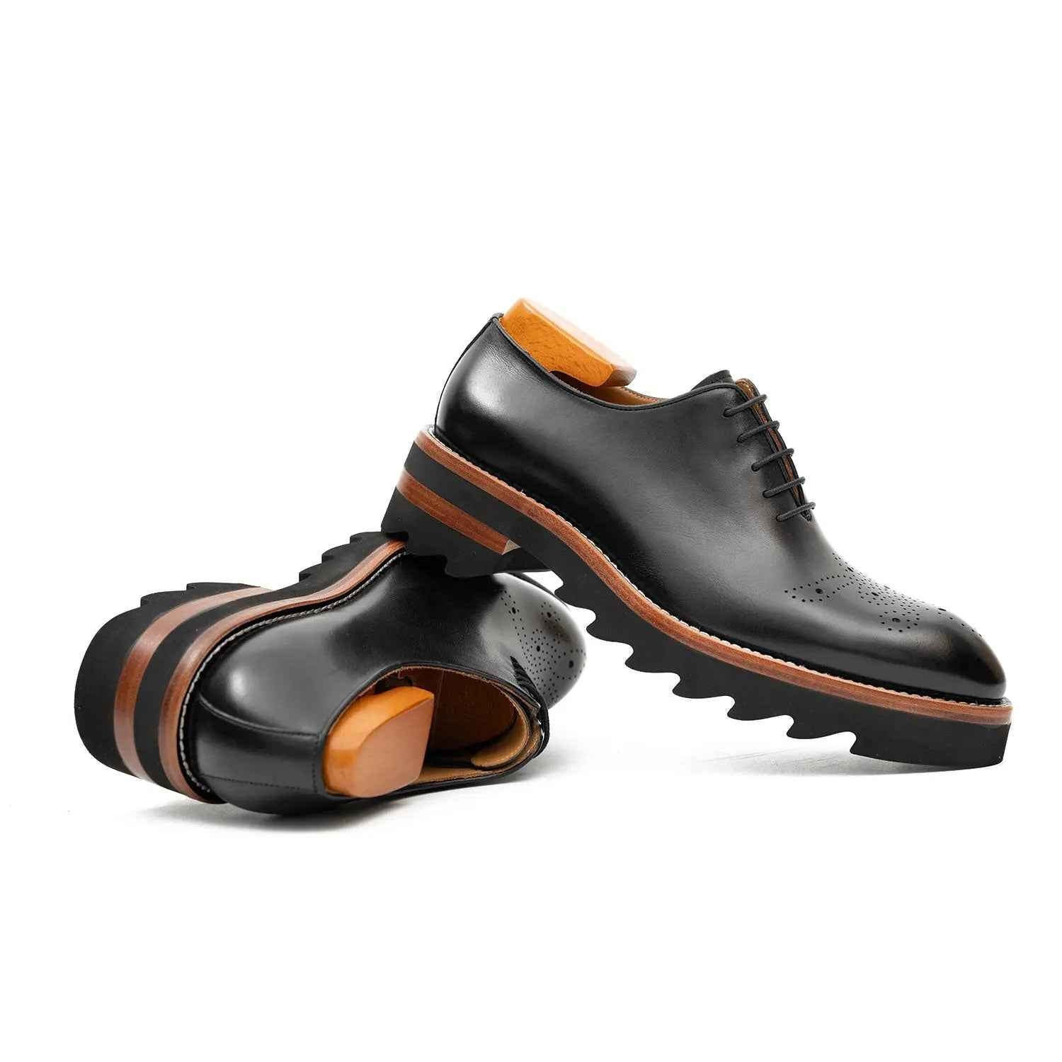 Handcrafted calfskin Oxford shoes Black