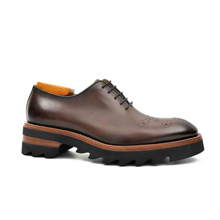 Handcrafted calfskin Oxford shoes Coffee