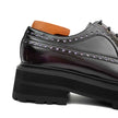 Handmade Chunky - sole Brogue Shoes Purple