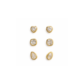 Lizzie Cz Bezel Earring Set