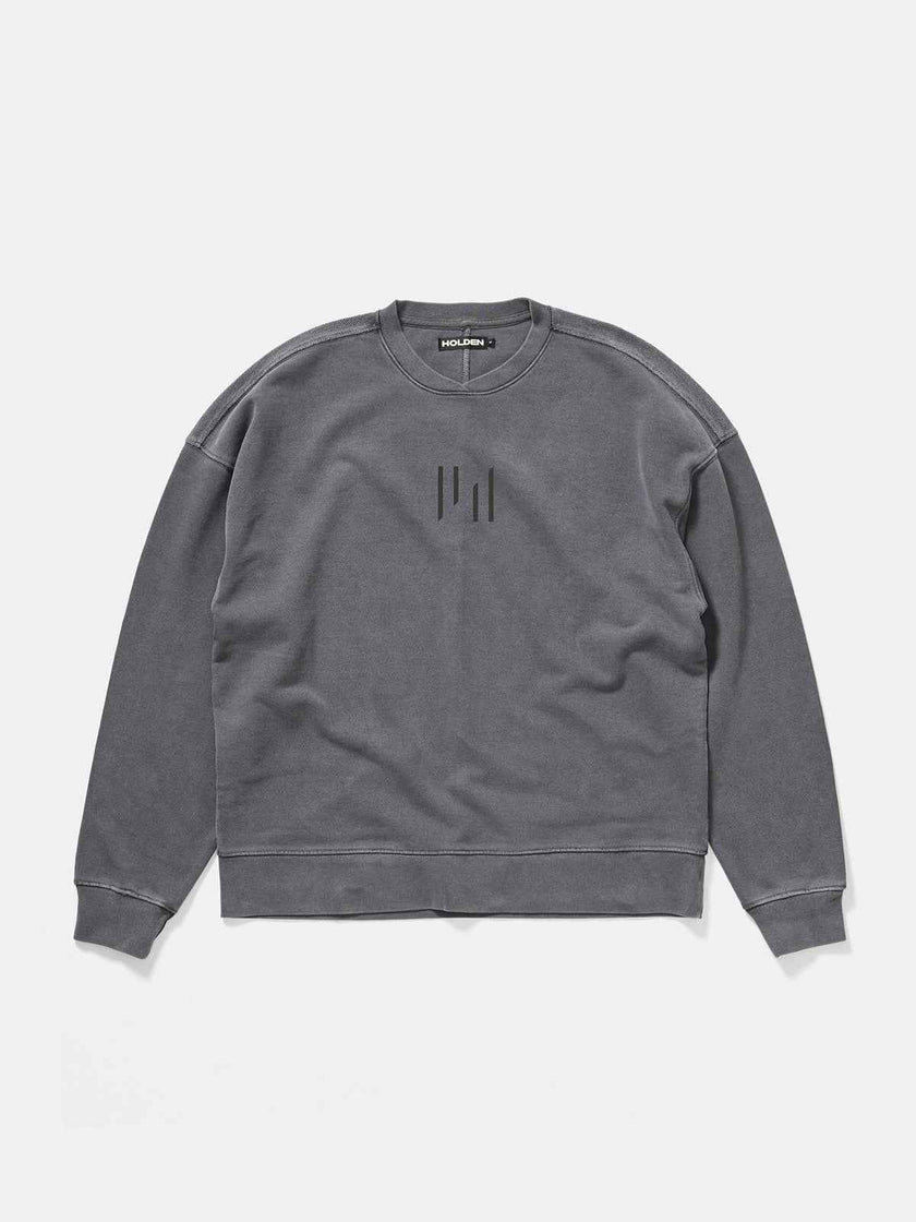 Oversized French Terry Crew - Black