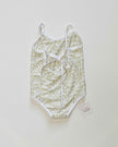 Millie One Piece Kids Swimsuit - Green Hibiscus