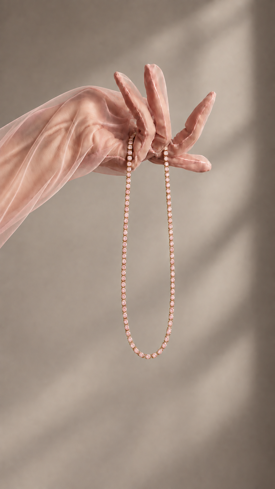Karla Tennis Necklace Light Pink
