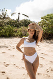 Amanda Bikini Top - White Ribbed