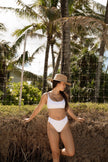 Amanda Bikini Top - White Ribbed