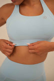 I Am Glowing Sky Blue Quick Dry Butter Bra