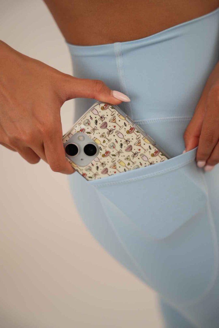 I Am Glowing Sky Blue Quick Dry Butter Legging