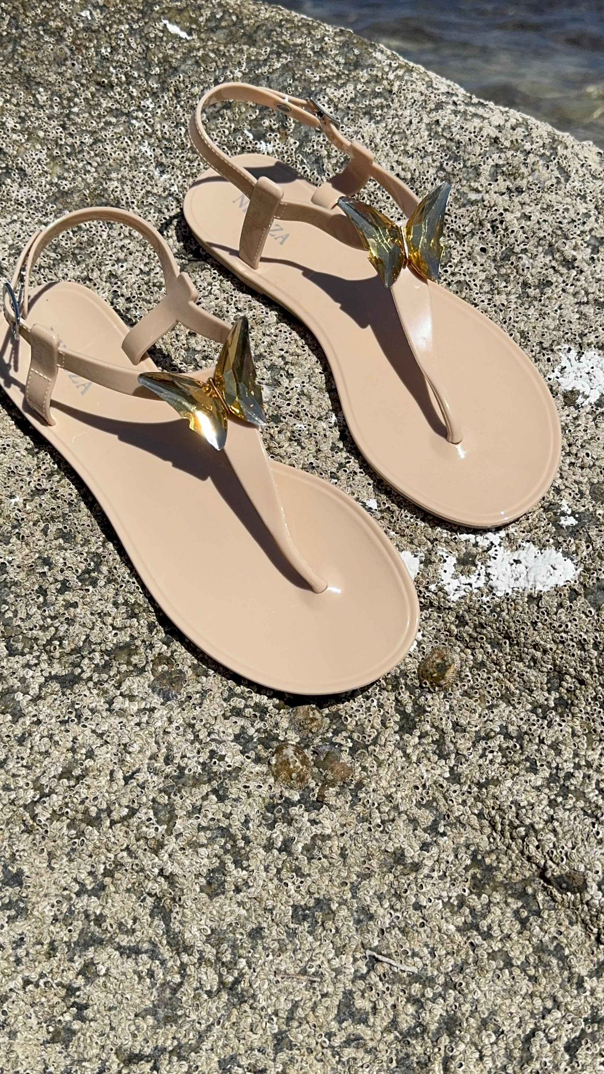 ALIANA White Gel Beach Sandals