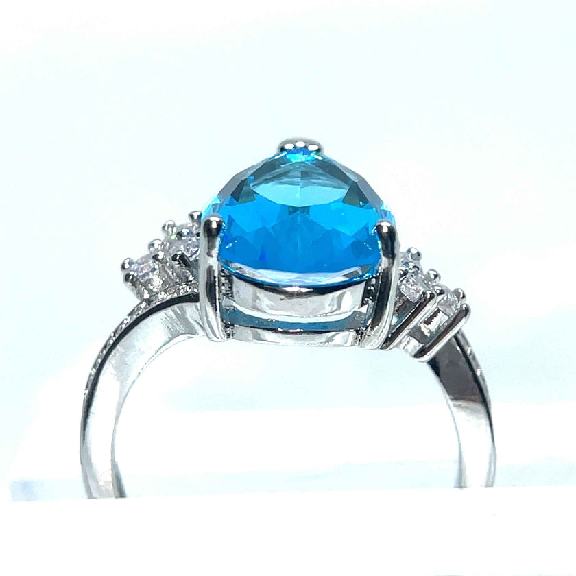 Royal Aqua Teardrop Ring