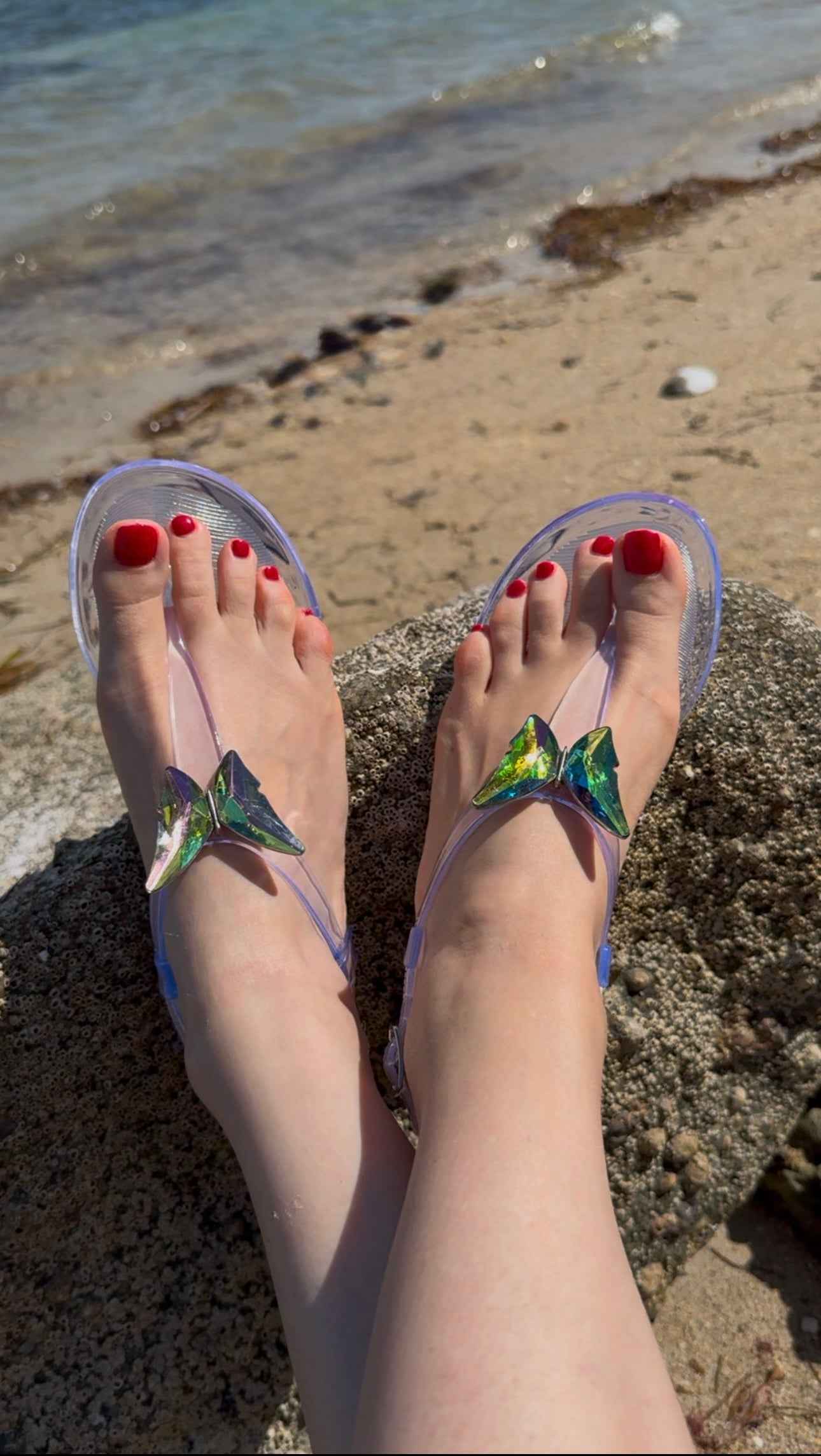 ALIANA Nude Gel Beach Sandals